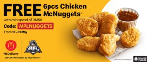 McDonalds Promotion Free 6Pcs McNuggets