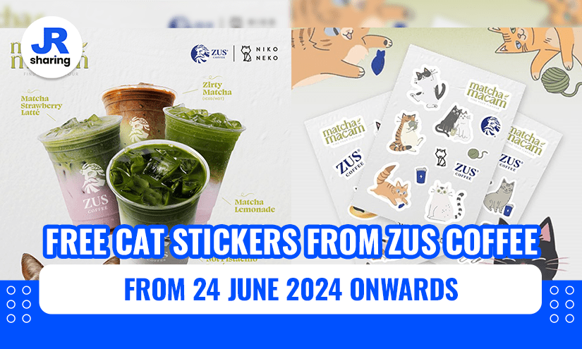 ZUS Coffee: Free Cute Cat Stickers Starting 24th June 2024!