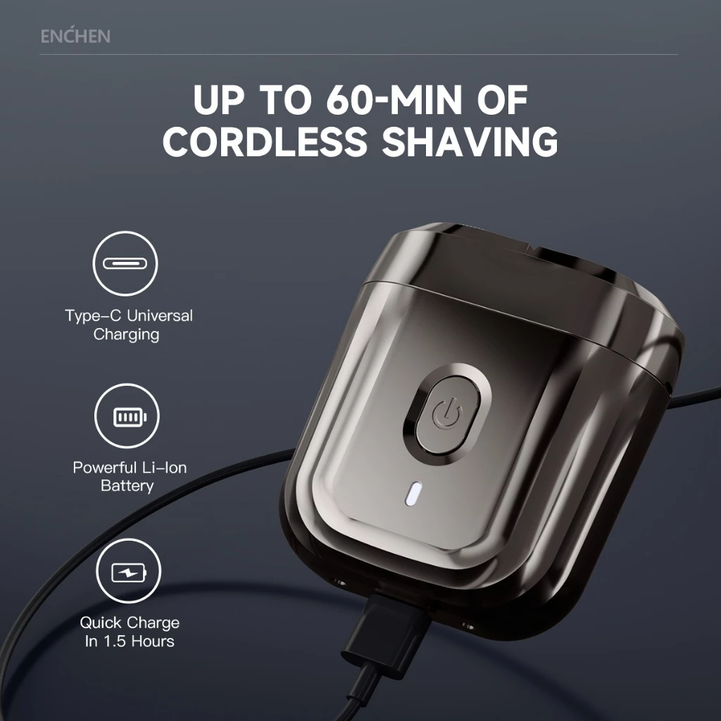 Enchen Mini 6 Portable Electric Shaver - up to 60 min of cordless shaving
