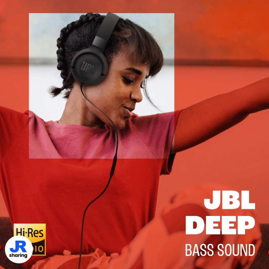 a lady listening to JBL Tune 520C USB-C Headphones